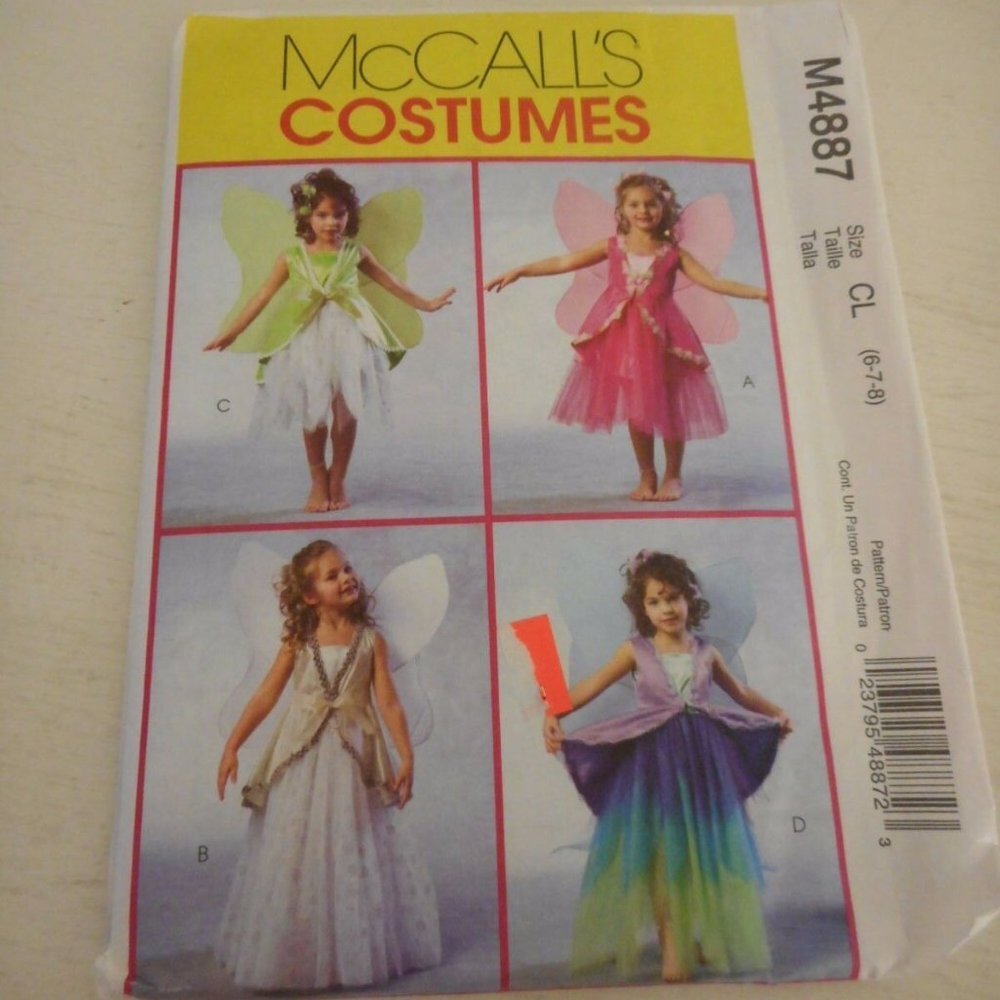 McCalls M4887 Costume Sewing pattern fairy w/wings